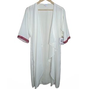 LULAROE Shirley kimono sheer white with sleeve detail